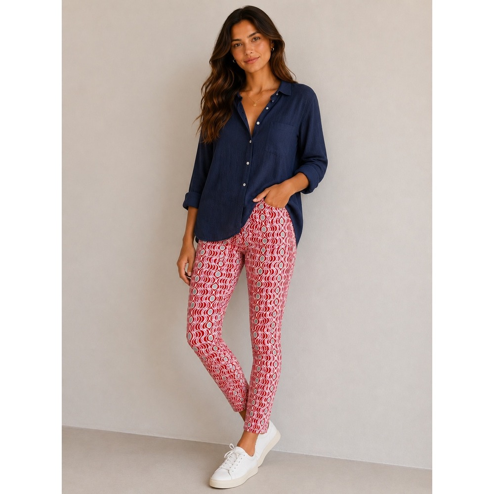 J.McLaughlin Geometric Golf Pants Athleisure Pickleball Tennis Country Club